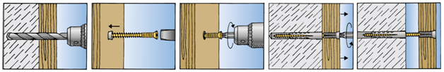 Diagram showing stand-off anchor fixing away from the base material