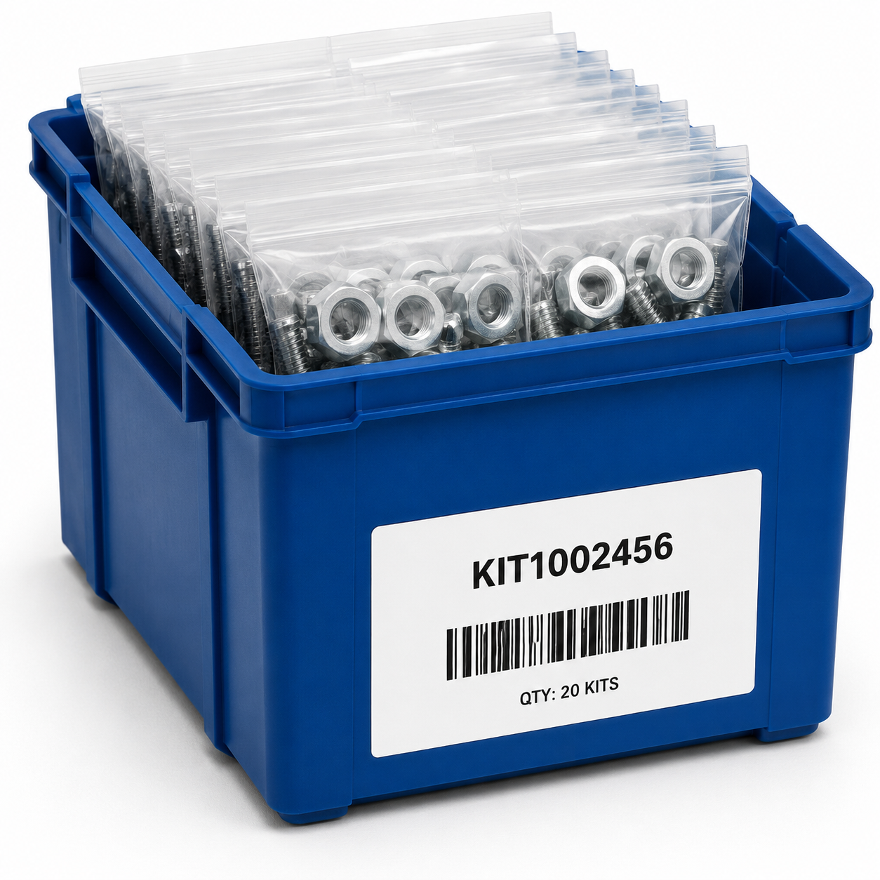 Kitting produzido para stock